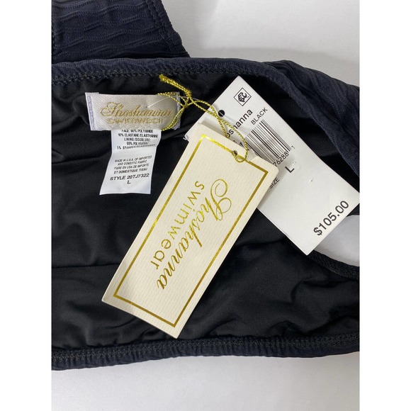 NWT Shoshanna Womens Classic Bikini Bottoms Size Large Textured Ribbed Black‎ - Picture 9 of 10